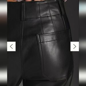 The Colette Cropped Wide-Leg Faux Leather Pants by Maeve